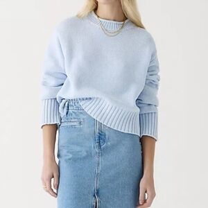 NWOT blue J Crew cropped rollneck sweater XS
